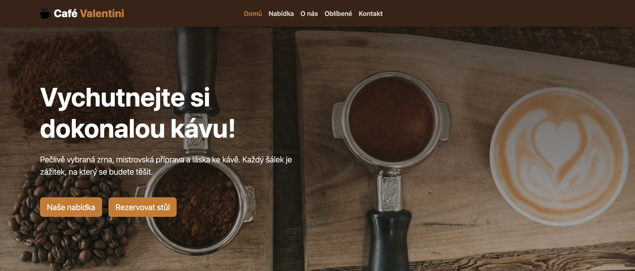 Café Valentini website preview